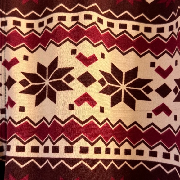 Just Cozy Women’s Leggings 12-20 Cream Red Fleece Lined - Picture 9 of 14